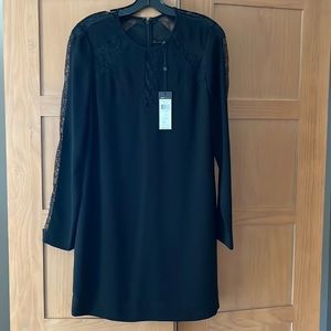 Gorgeous NWT BCBG little black dress LBD with lace accents size S.
